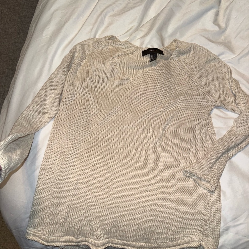 Forever 21 Cream Knit Sweater